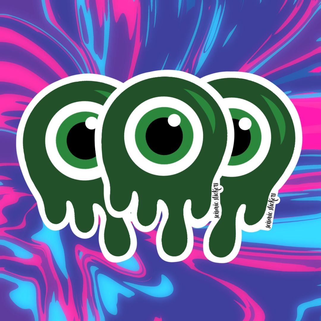 Dark Green Melting Evil Eye