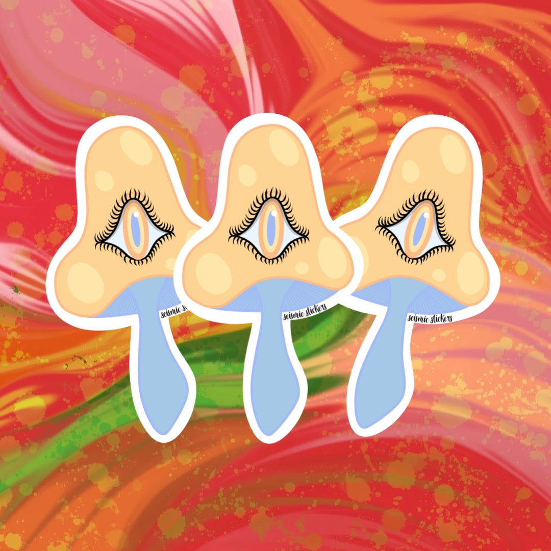 Wild Shroomies - Cream & Light Blue