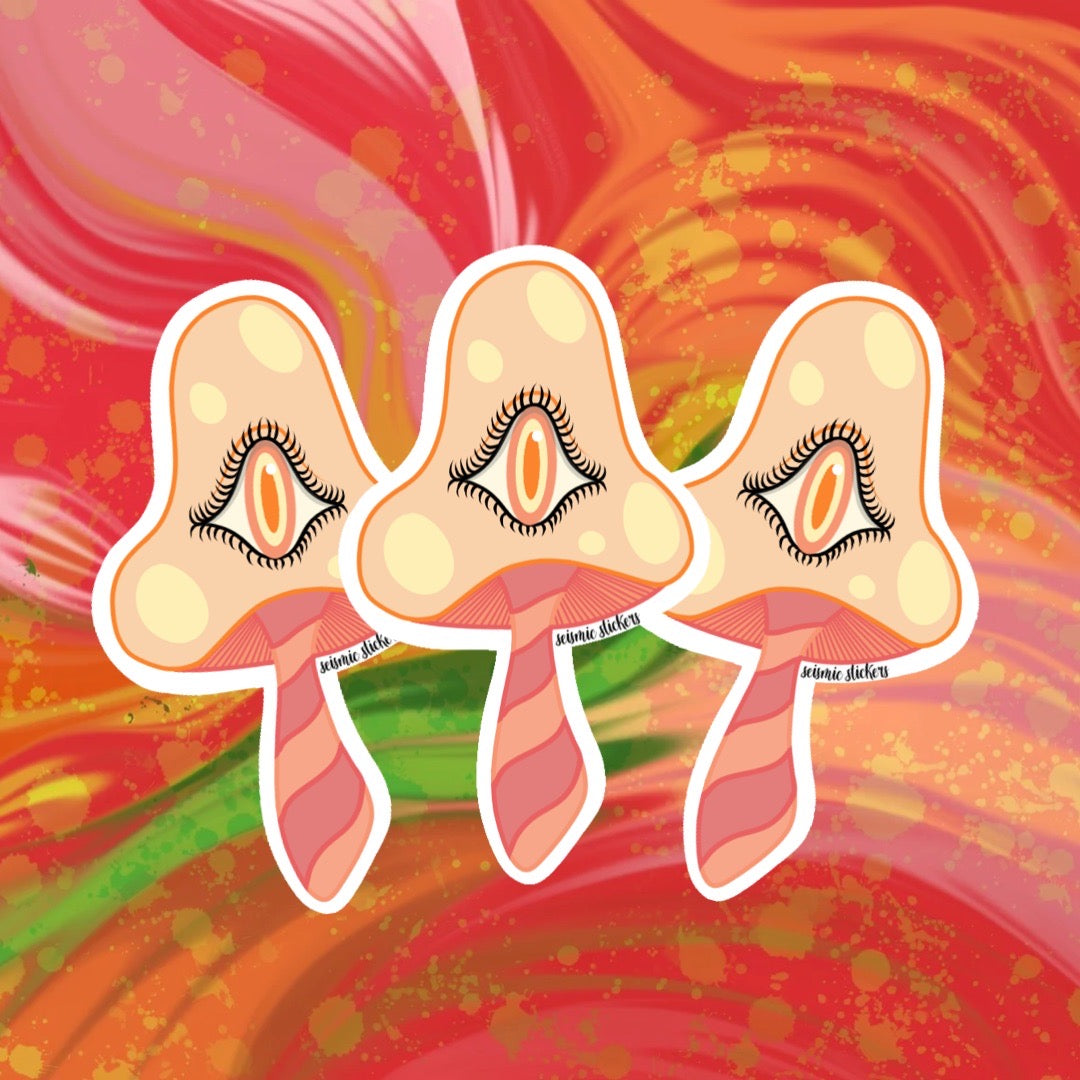 Striped Shroomies - Peach & Pink