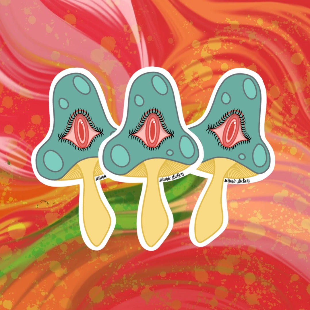 Wild Shroomies - Teal, Yellow & Coral