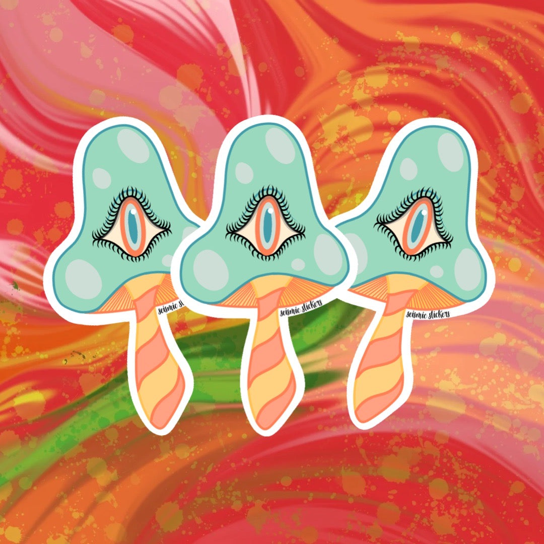 Striped Shroomies - Yellow, Peach, & Turquoise