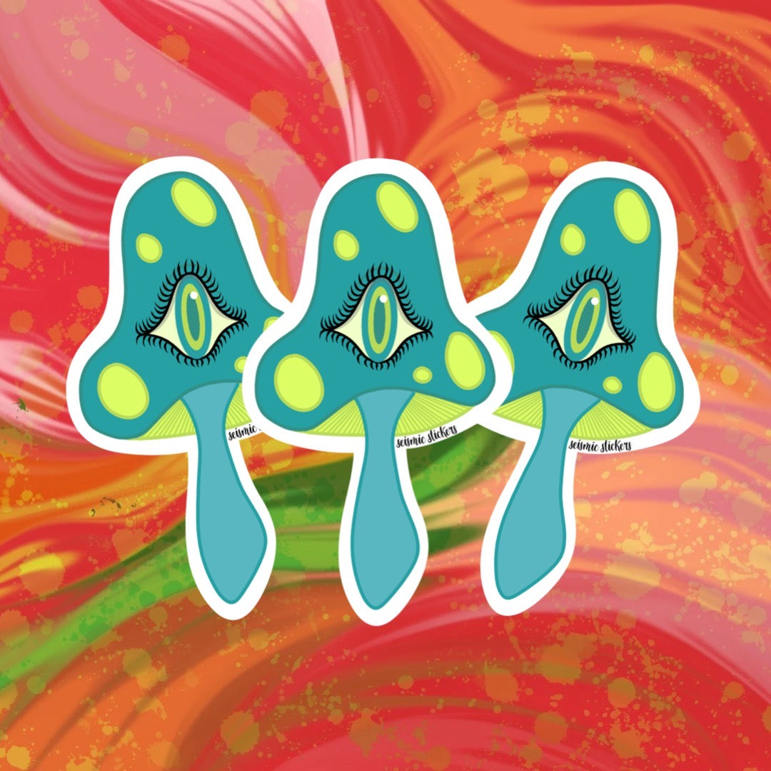 Wild Shroomies - Teal & Neon Green