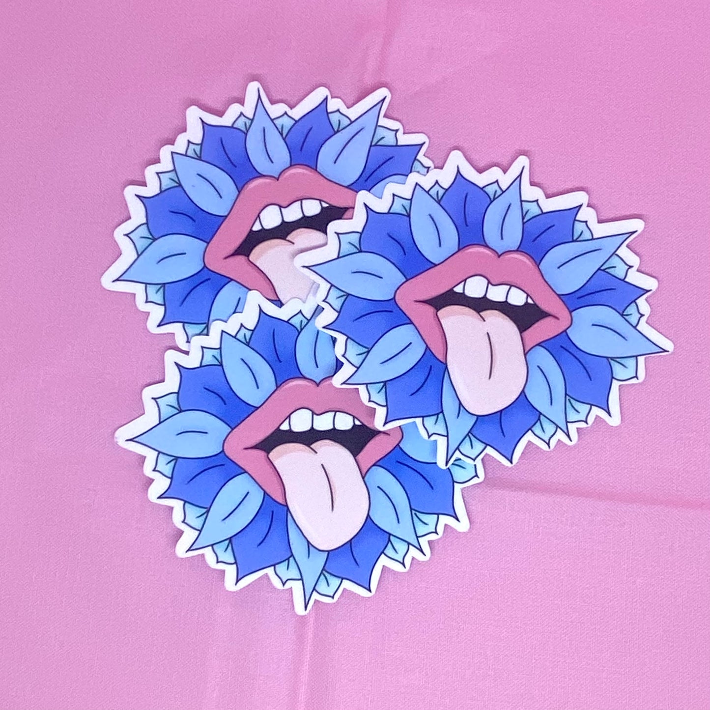Flower Kiss - Blue & Pink