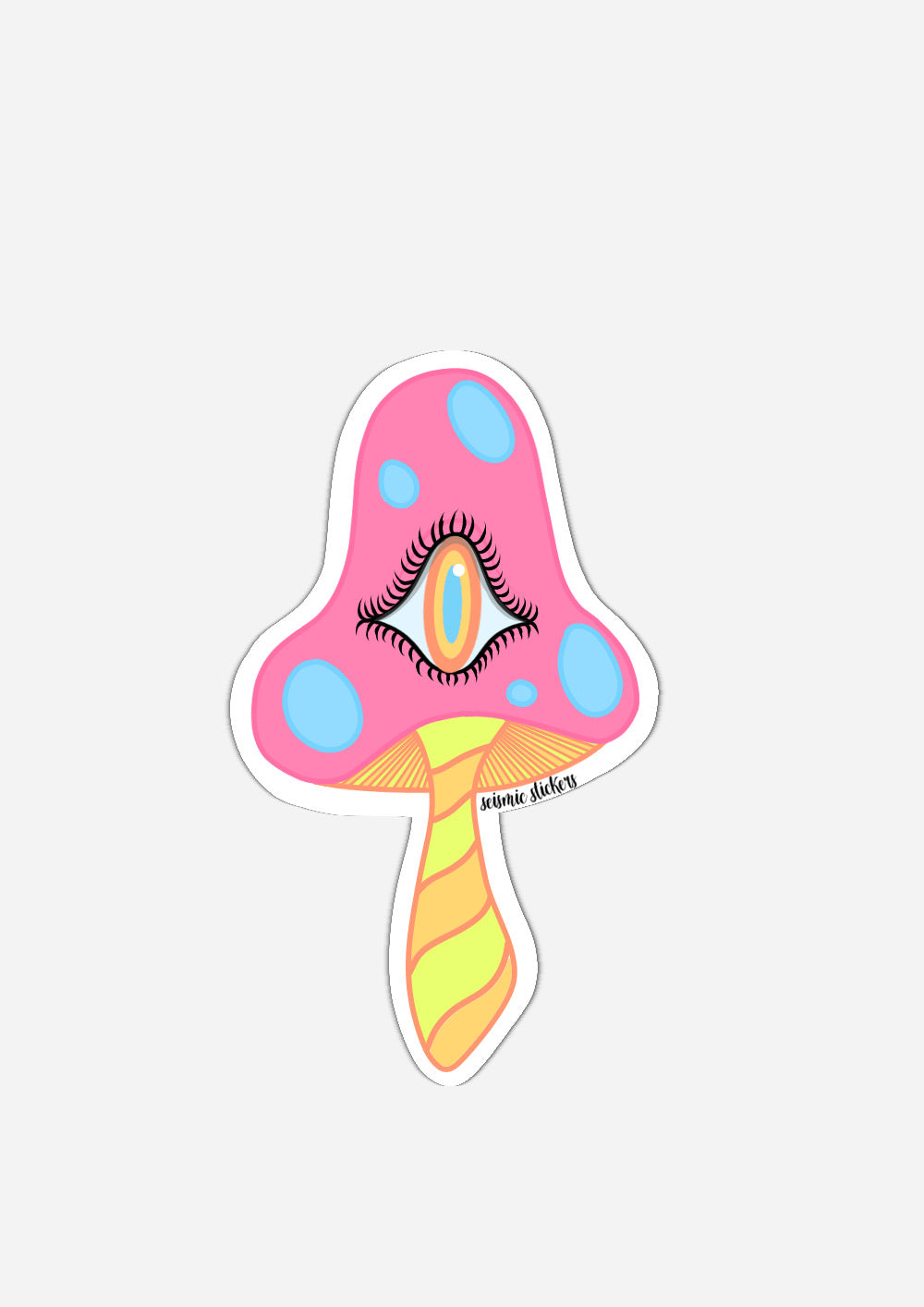 Striped Shroomies - Neon Pink, Yellow, & Blue