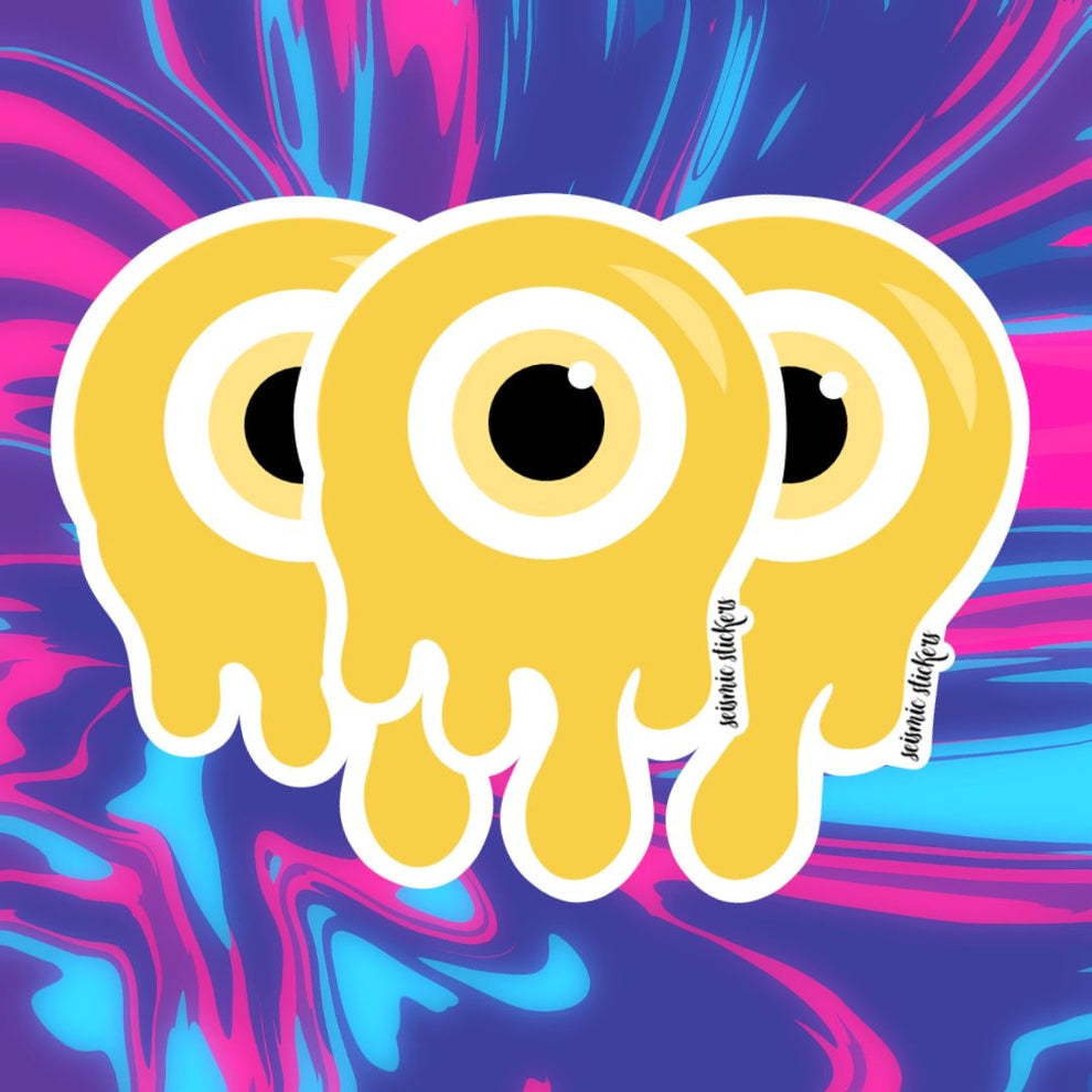 Yellow Melting Evil Eye – seismicstickers