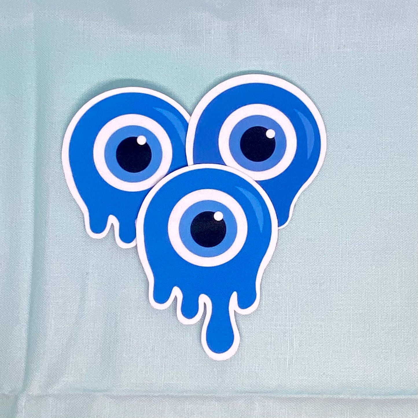 "Melting" Evil Eye - Light Blue