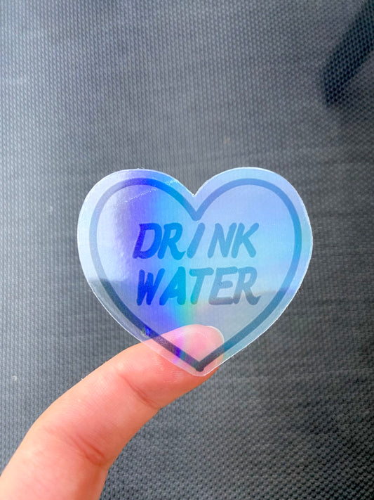 Holographic Drink Water Sticker