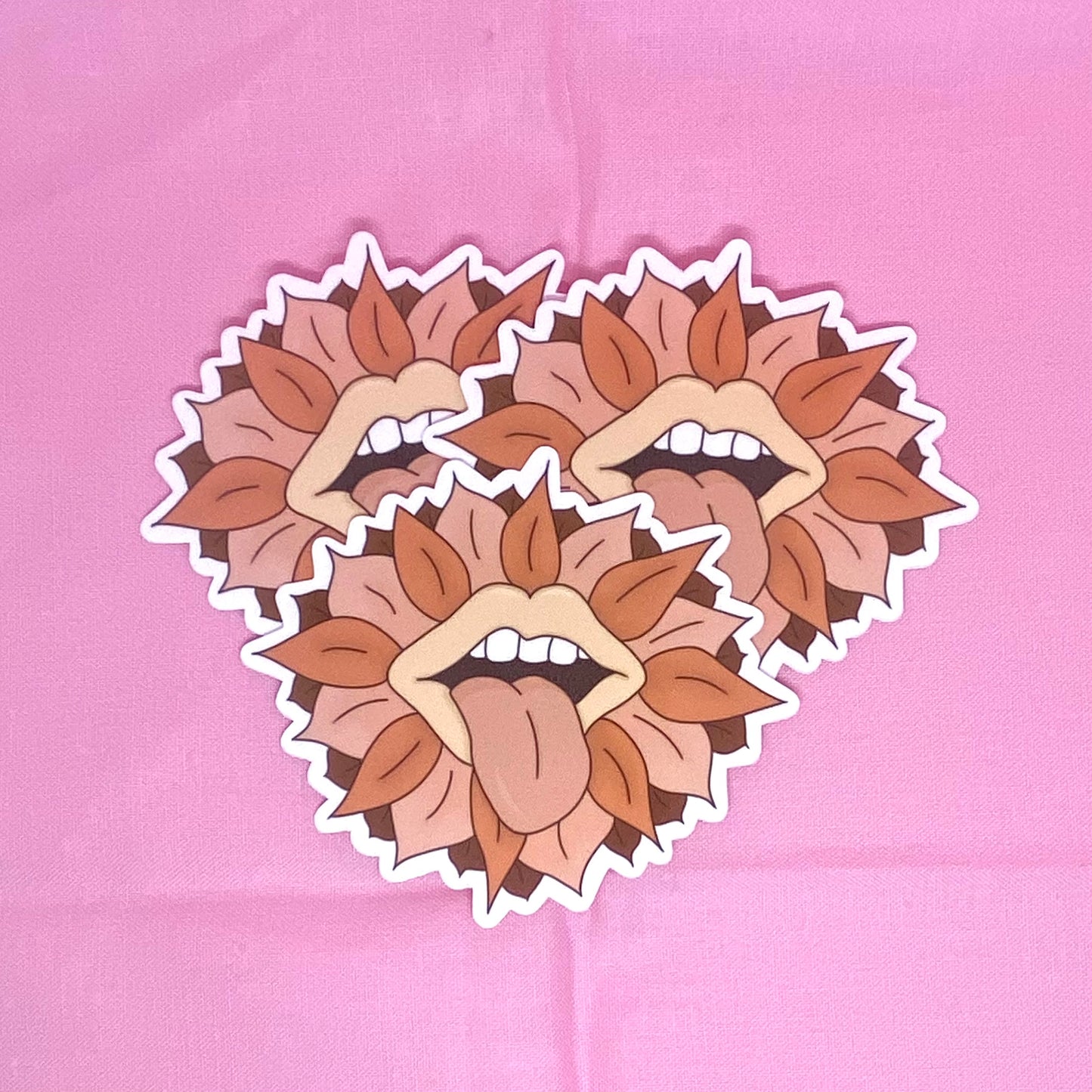 Flower Kiss - Orange, Brown, & Pink