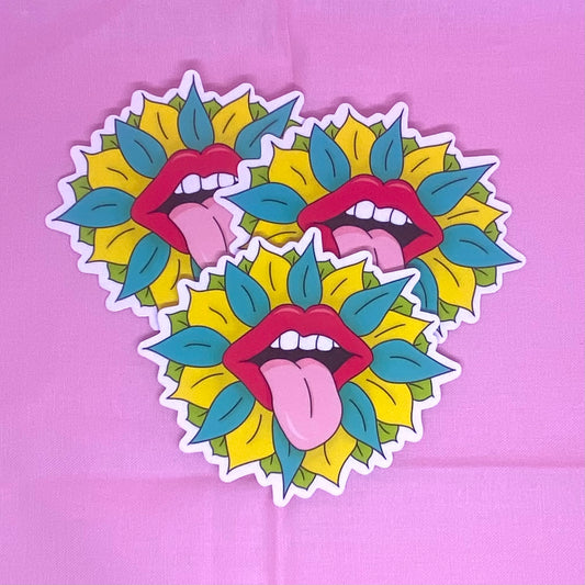 Flower Kiss - Pink, Green, & Yellow