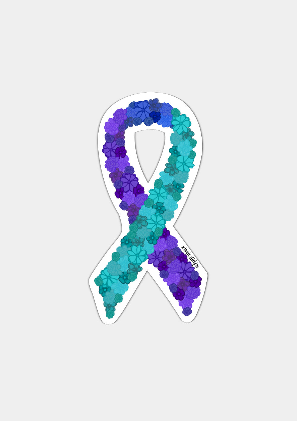 Transparent Suicide Awareness Flower Ribbon