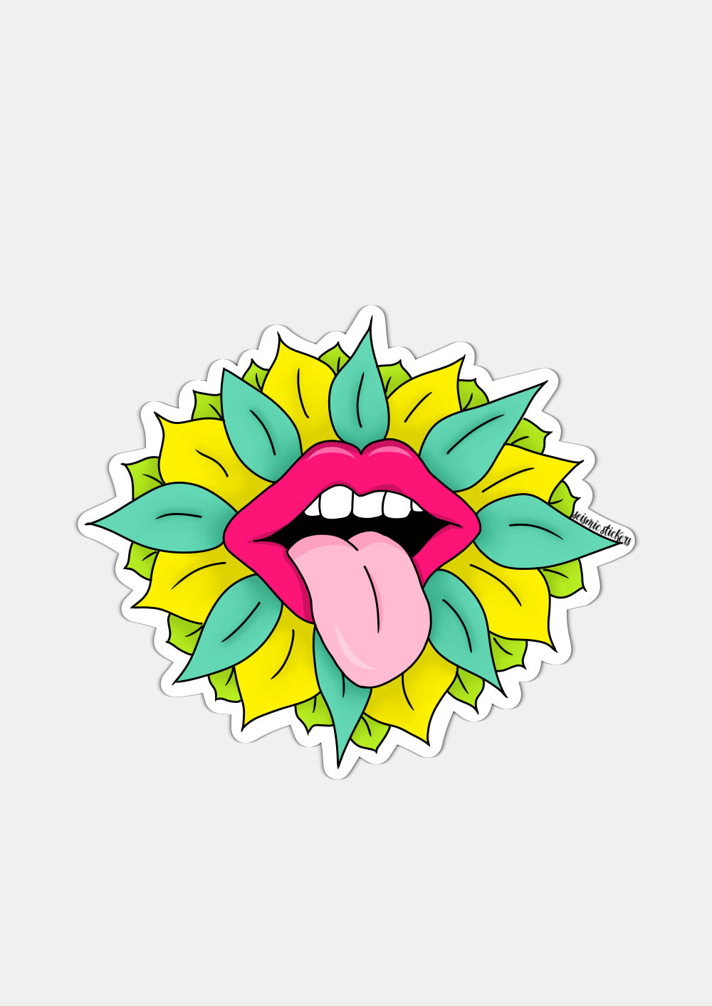 Flower Kiss - Pink, Green, & Yellow